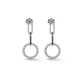 Dámské visací náušnice DF 5954 z bílého zlata, s diamanty