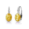 Dámské náušnice DF 3379 z bílého zlata, citrín a diamanty