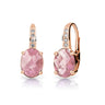 Dámské náušnice DF 3379 z růžového zlata, růženín a diamanty