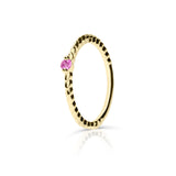 Zlatý dámský prsten DF 5644 ze žlutého zlata, růžový safír