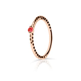 Zlatý dámský prsten DF 5644 z růžového zlata, červený rubín