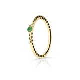 Zlatý dámský prsten DF 5644 ze žlutého zlata, smaragd