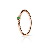 Zlatý dámský prsten DF 5644 z růžového zlata, smaragd