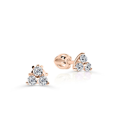 Dámské náušnice DF 5692, růžové zlato s brilianty