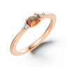 Zlatý dámský prsten DF 6122 z růžového zlata, oranžový safír s diamanty
