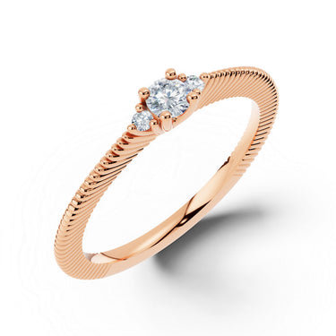 Zlatý dámský prsten DF 5675 z růžového zlata, s diamanty