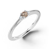 Zlatý dámský prsten DF 5675 z bílého zlata, přírodní zirkon a diamanty