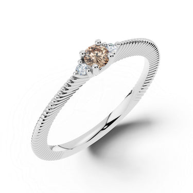 Zlatý dámský prsten DF 5675 z bílého zlata, přírodní zirkon a diamanty