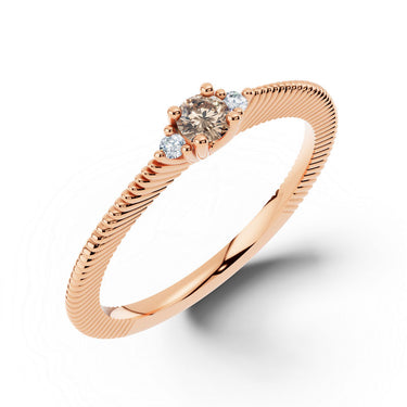 Zlatý dámský prsten DF 5675 z růžového zlata, přírodní zirkon a diamanty