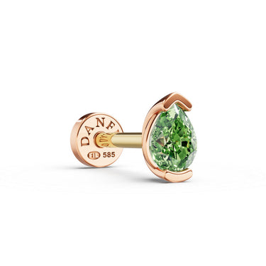 Piercingová náušnice Labreta DF 6051 z růžového zlata, s peridotem