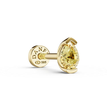 Piercingová náušnice Labreta DF 6051 ze žlutého zlata, s citrínem