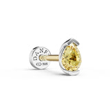 Piercingová náušnice Labreta DF 6051 z bílého zlata, s citrínem