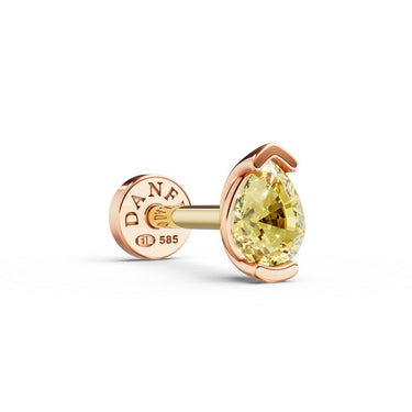 Piercingová náušnice Labreta DF 6051 z růžového zlata, s citrínem