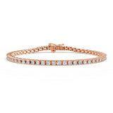 Dámský tenisový náramek DF 2557 z růžového zlata, s laboratorními diamanty, velikost S