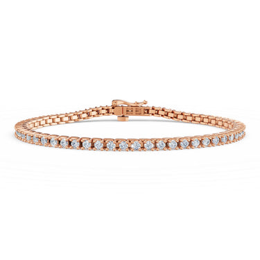 Dámský tenisový náramek DF 2557 z růžového zlata, s laboratorními diamanty, velikost S