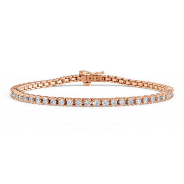 Dámský tenisový náramek DF 2557 z růžového zlata, s laboratorními diamanty, velikost L