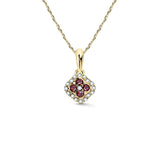 Zlatý dámský přívěsek DF 3319, žluté zlato, rubíny s diamanty