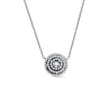 Zlatý dámský náhrdelník DF 4347, bílé zlato, s řetízkem a brilianty