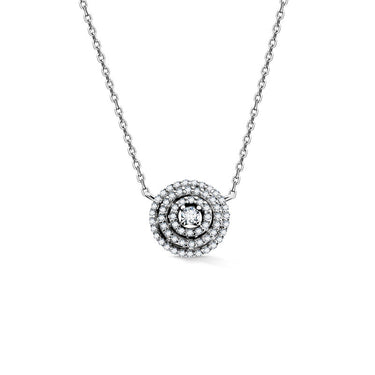 Zlatý dámský náhrdelník DF 4347, bílé zlato, s řetízkem a brilianty