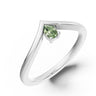 Zlatý dámský prsten DF 6204 z bílého zlata, zelený safír