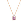 Dámský náhrdelník DF 6206 z růžového zlata, s růžovým safírem a brilianty