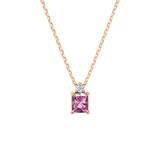 Dámský náhrdelník DF 6206 z růžového zlata, s růžovým safírem a brilianty