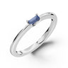 Zlatý dámský prsten DF 6163 z bílého zlata, modrý safír
