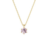 Dámský přívěsek DF 6263 včetně řetízku, ze žlutého zlata, s morganitem