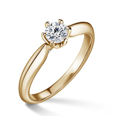 Mira | Zásnubní prsten se středovým kamenem 0.4ct, žluté zlato, s diamanty