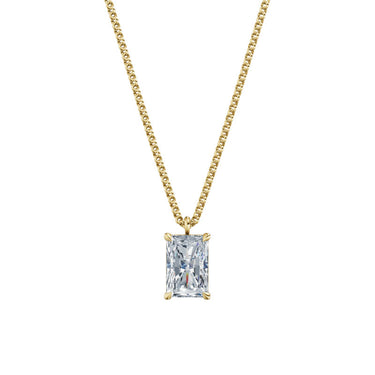 Dámský přívěsek včetně řetízku DF 6405, žluté zlato, s laboratorním diamantem o váze 3.00 ct VS1/F