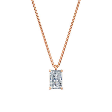 Dámský přívěsek včetně řetízku DF 6405, růžové zlato, s laboratorním diamantem o váze 3.00 ct VS1/F