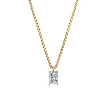 Dámský přívěsek včetně řetízku DF 6402, žluté zlato, s laboratorním diamantem o váze 1.00 ct VS1/F