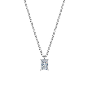 Dámský přívěsek včetně řetízku DF 6402, bílé zlato, s laboratorním diamantem o váze 1.00 ct VS1/F