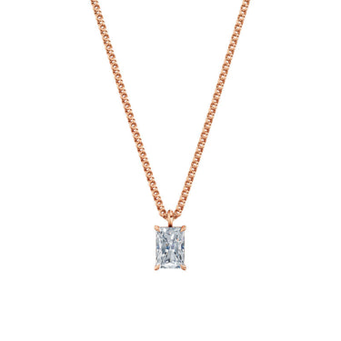 Dámský přívěsek včetně řetízku DF 6402, růžové zlato, s laboratorním diamantem o váze 1.00 ct VS1/F