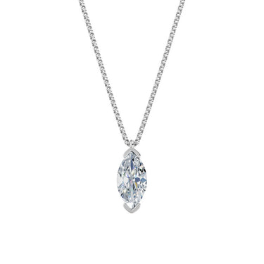 Dámský přívěsek včetně řetízku DF 6373, bílé zlato, s laboratorním diamantem o váze 3.00 ct VS1/F