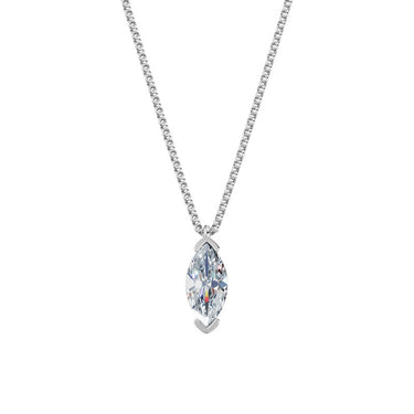 Dámský přívěsek včetně řetízku DF 6372, bílé zlato, s laboratorním diamantem o váze 2.00 ct VS1/F