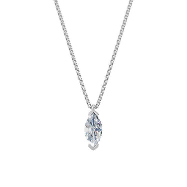 Dámský přívěsek včetně řetízku DF 6371, bílé zlato, s laboratorním diamantem o váze 1.50 ct VS1/F