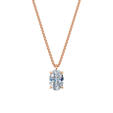 Dámský přívěsek včetně řetízku DF 6365, růžové zlato, s laboratorním diamantem o váze 3.00 ct VS1/F