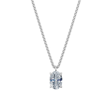 Dámský přívěsek včetně řetízku DF 6364, bílé zlato, s laboratorním diamantem o váze 2.00 ct VS1/F