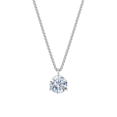 Dámský přívěsek včetně řetízku DF 6327, bílé zlato, s laboratorním diamantem o váze 3.00 ct VS1/F