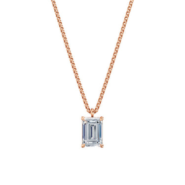 Dámský přívěsek včetně řetízku DF 6322, růžové zlato, s laboratorním diamantem o váze 3.00 ct VS1/F