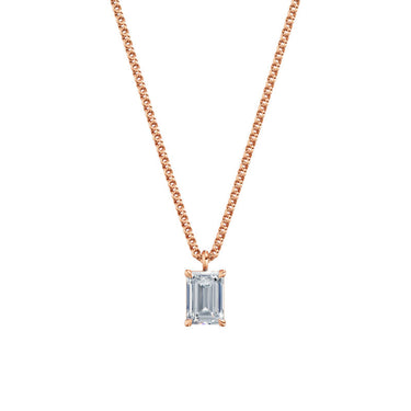 Dámský přívěsek včetně řetízku DF 6320, růžové zlato, s laboratorním diamantem o váze 1.50 ct VS1/F