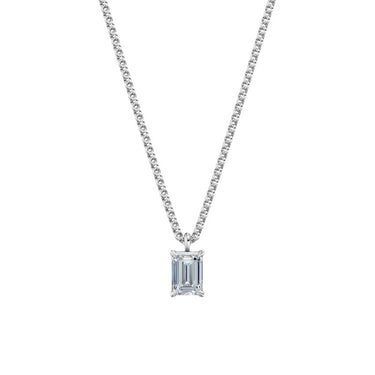 Dámský přívěsek včetně řetízku DF 6319, bílé zlato, s laboratorním diamantem o váze 1.00 ct VS1/F
