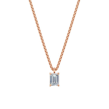 Dámský přívěsek včetně řetízku DF 6319, růžové zlato, s laboratorním diamantem o váze 1.00 ct VS1/F