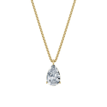 Dámský přívěsek včetně řetízku DF 6318, žluté zlato, s laboratorním diamantem o váze 3.00 ct VS1/F