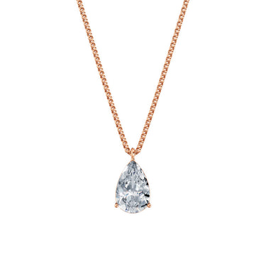 Dámský přívěsek včetně řetízku DF 6318, růžové zlato, s laboratorním diamantem o váze 3.00 ct VS1/F