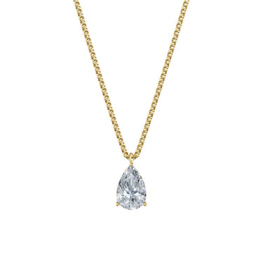 Dámský přívěsek včetně řetízku DF 6317, žluté zlato, s laboratorním diamantem o váze 2.00 ct VS1/F