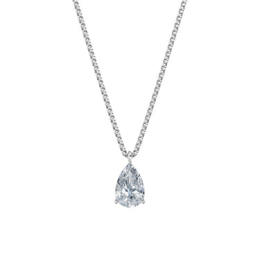 Dámský přívěsek včetně řetízku DF 6317, bílé zlato, s laboratorním diamantem o váze 2.00 ct VS1/F