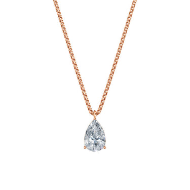 Dámský přívěsek včetně řetízku DF 6317, růžové zlato, s laboratorním diamantem o váze 2.00 ct VS1/F