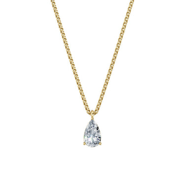 Dámský přívěsek včetně řetízku DF 6244, žluté zlato, s laboratorním diamantem o váze 1.00 ct VS1/F